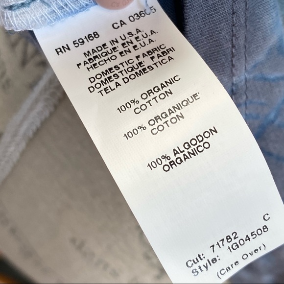 R.G Kane blue white tie dye print exposed seam crewneck tank top organic cotton - Picture 8 of 8